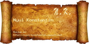 Nyul Konstantin névjegykártya